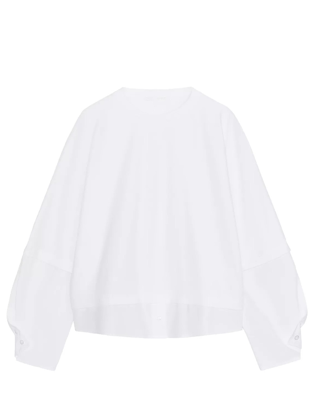 Zara White Layered-Hem Long Sleeve Tee